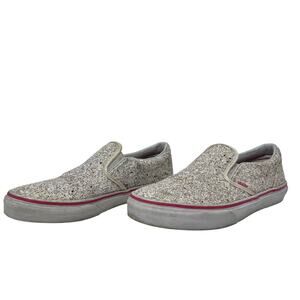 Vans Pink Sparkle Girly Glitter Slip On Fashion Sneakers Skate Shoes Womens 7.5